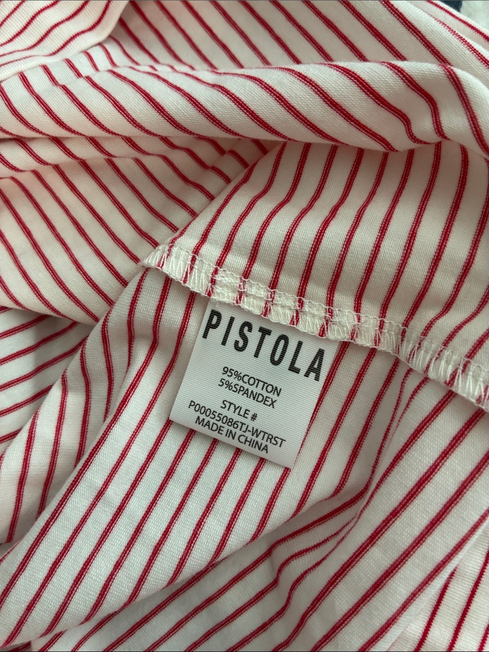 NWT Pistola Olivia white Ruby stripe Tee Shirt Sz S - Picture 10 of 10